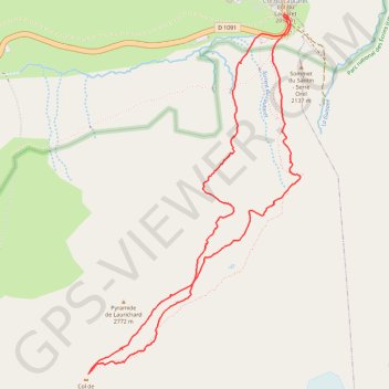 Col de Laurichard depuis le Lautaret GPS track, route, trail