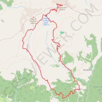 Mont-Jovet depuis La Cour GPS track, route, trail