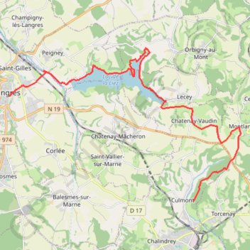 La Via Francigena - Traversée de la Haute-Marne - De Langres à Culmont GPS track, route, trail