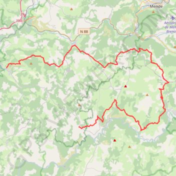 Tour du Causse Sauveterre. De La Canourgue à Laval-du-Tarn (Lozère) GPS track, route, trail