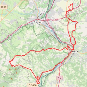 Croix Régis Longe Condrieu GPS track, route, trail
