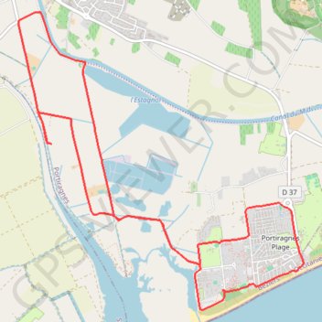 Portiragne Plage (34) GPS track, route, trail