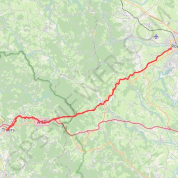 Thiers Roanne GPS track, route, trail