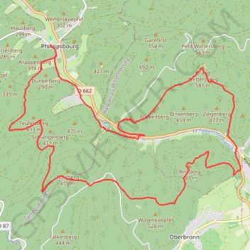 Sur les hauteurs de Niederbronn-les-Bains - Philippsbourg GPS track, route, trail