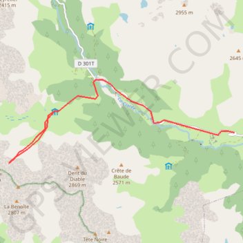 Nevache - Col du raison - Refuge du chardonnet GPS track, route, trail