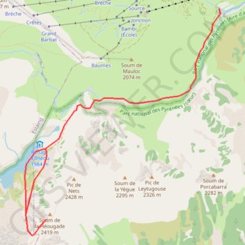 Soum de la Héougade depuis le Campbasque GPS track, route, trail