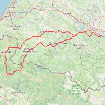 Col d'Ispéguy - Arnéguy depuis Pau 316km GPS track, route, trail