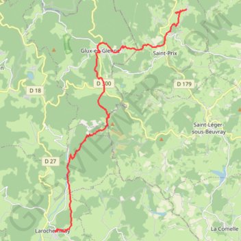 Tour du Morvan - De Larochemillay à La Rivière GPS track, route, trail