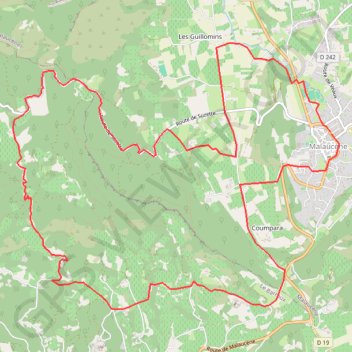 Bleu rouge malaucene GPS track, route, trail