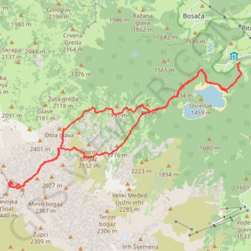 Bobotov Kuk circular GPS track, route, trail