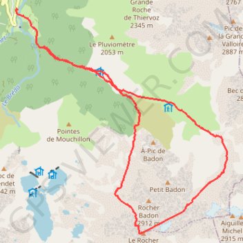 Ski de rando au Rocher Blanc en traversée GPS track, route, trail