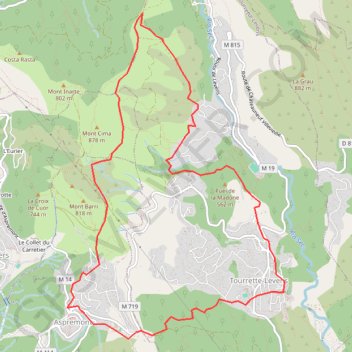 Tourrette-Levens - Mont Cima en boucle GPS track, route, trail
