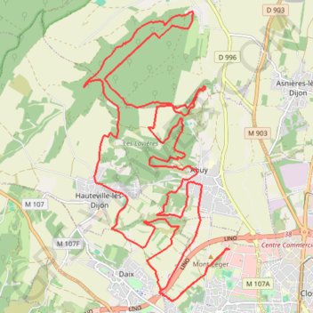 Autour de Dijon BP4 GPS track, route, trail