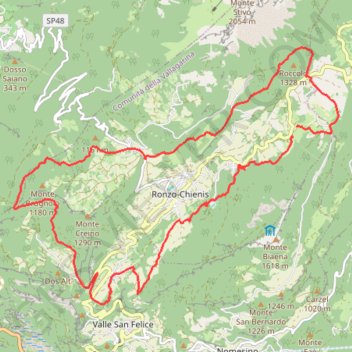 Autour de Ronzo GPS track, route, trail