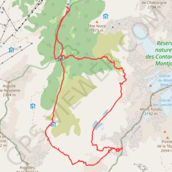 Brèche des Têtes - Lacs Jovet - Combe Noire GPS track, route, trail