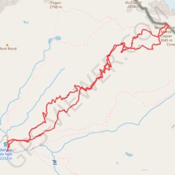 Mercantour - Refuge de Nice-Mont Clapier GPS track, route, trail