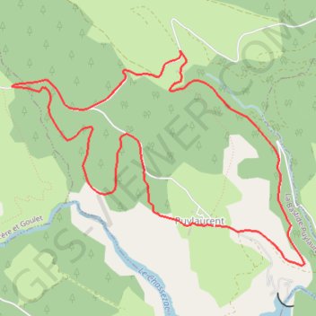 Randonnée à Puylaurent en Lozère GPS track, route, trail