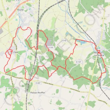 Claix sentier bleu 37 kms GPS track, route, trail