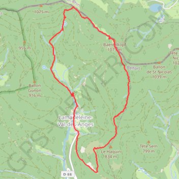 Le Baerenkopf depuis lamadeleine GPS track, route, trail