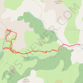 Tête des Ormans versant Sud depuis la Cluse (Devoluy) GPS track, route, trail