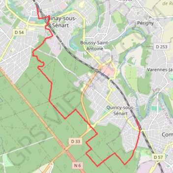 Forêt de Sénart GPS track, route, trail