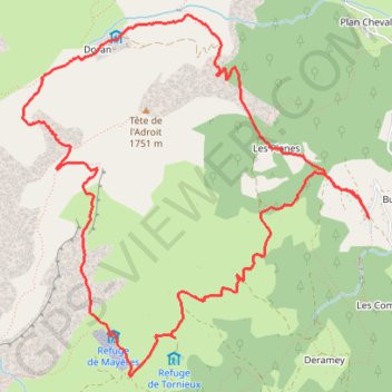Buzier-Les Mayères-Doran-Buzier GPS track, route, trail