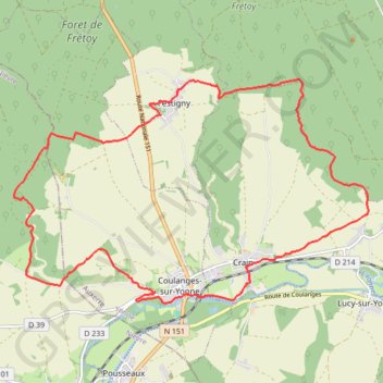 Coulanges-sur-Yonne GPS track, route, trail