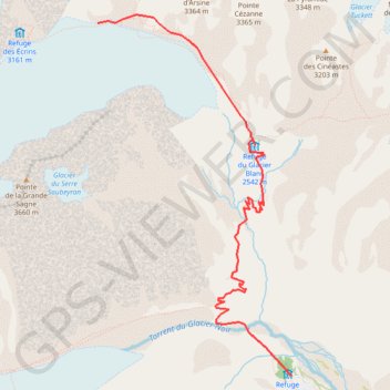 Le Glacier Blanc GPS track, route, trail