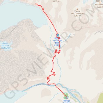 Rando ecrin glacier blanc GPS track, route, trail