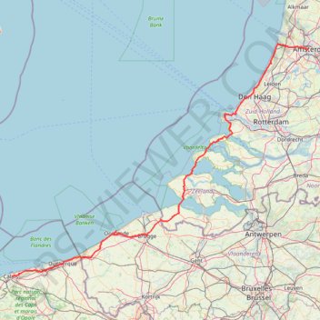 Itinéraire de Hoofdweg 182III, 1057 DD Amsterdam, Pays-Bas à 9 Rue Louguet, 62100 Calais, France GPS track, route, trail