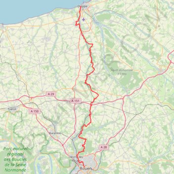 GR210 De Dieppe à Rouen (Seine-Maritime) (2019) GPS track, route, trail