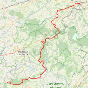 GR22 De Verneuil-sur-Avre (Eure) à La Perrière (Orne) GPS track, route, trail