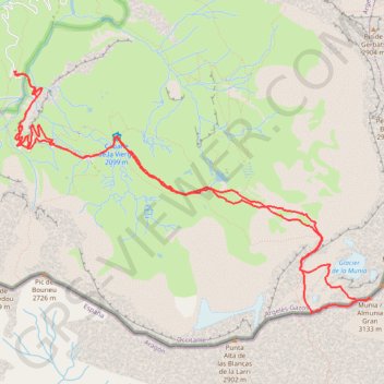 Pic de la Munia - Face nord classique GPS track, route, trail
