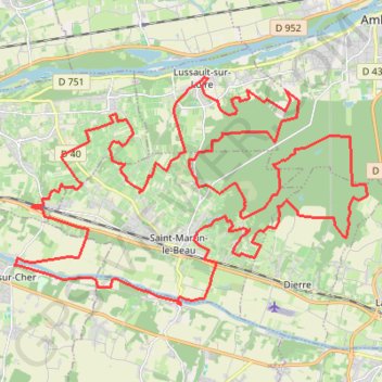 Azay-sur-Cher, Dierre, Lussault-sur-Loire, Cangé GPS track, route, trail