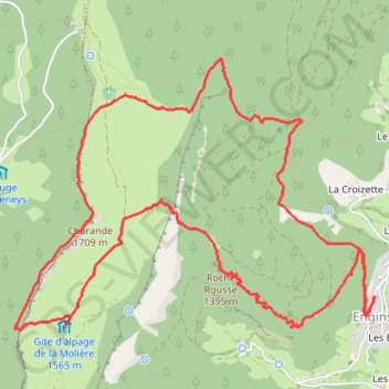 Plateau de la Molière par le Pas de la Lose GPS track, route, trail