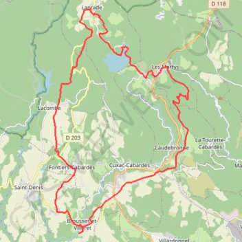 Montagne Noire Lac La Prade GPS track, route, trail