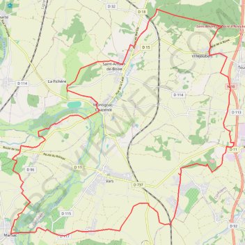 Marsac Villejoubert 37 kms GPS track, route, trail
