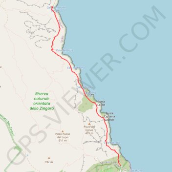 Rando risiverva dello zingaro GPS track, route, trail