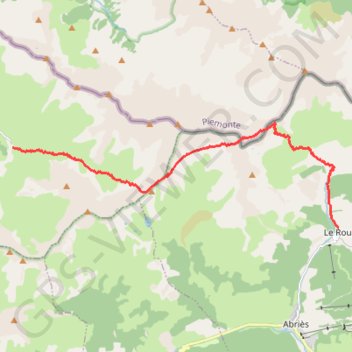 Le Roux - Fonts de Cervières GPS track, route, trail