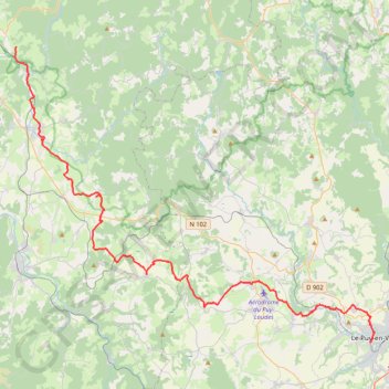GR300 de Frugières-le-Pin au Puy-en-Velay GPS track, route, trail
