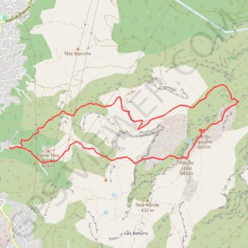 Allauch - LeTaoumé col de Baume sourde GPS track, route, trail