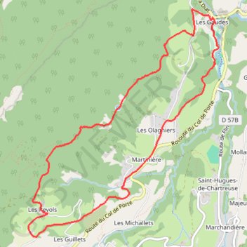 Le circuit de Pierre Mesure depuis la Diat - Saint-Pierre-de-Chartreuse GPS track, route, trail