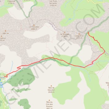 Sommet de Caire Brun GPS track, route, trail
