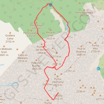 Cotiella depuis le refuge de Lavasar GPS track, route, trail