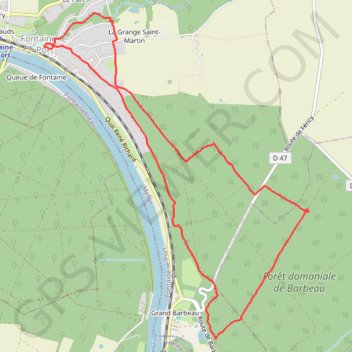 Rando du forêt de Barbeau GPS track, route, trail