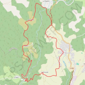 La cascade de la Fagette - Chastel Nouvel GPS track, route, trail