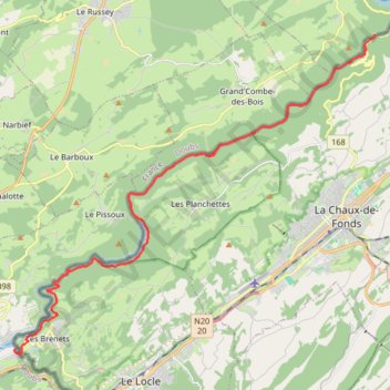 Grande Traversée du Jura (GTJ) - La Rasse - Villers-le-Lac GPS track, route, trail