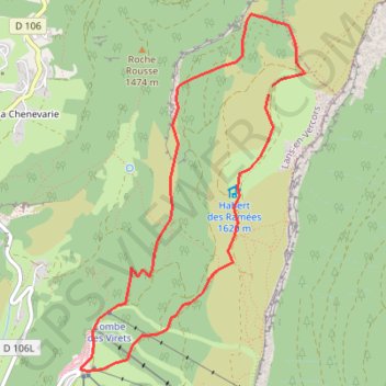 Marche nordique Les Ramées GPS track, route, trail