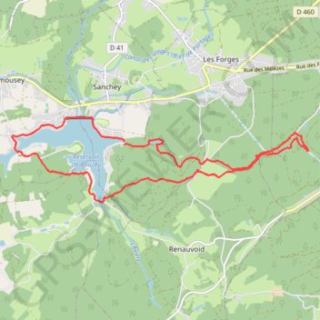 Randonnée lac de Bouzey GPS track, route, trail