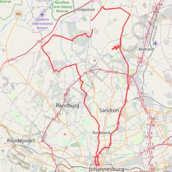 Johannesburg GPS track, route, trail